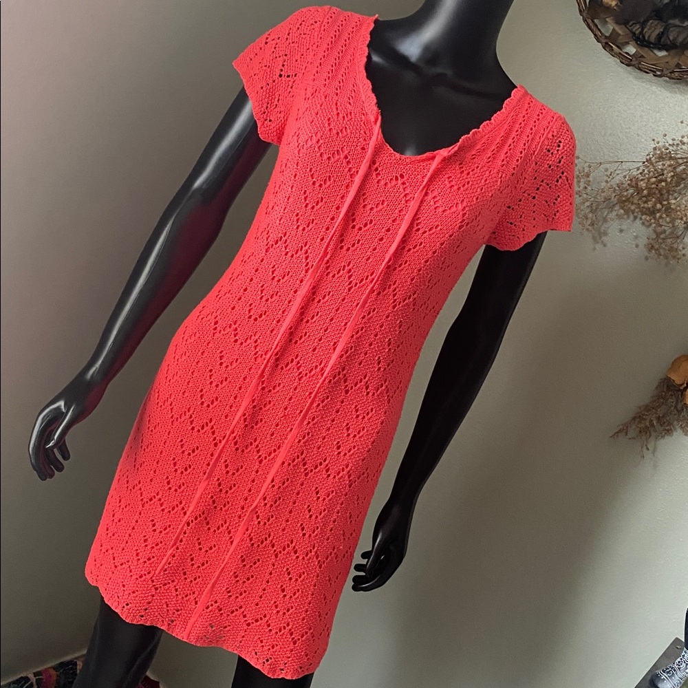 Rebellion Vibrant Coral Knit Dress